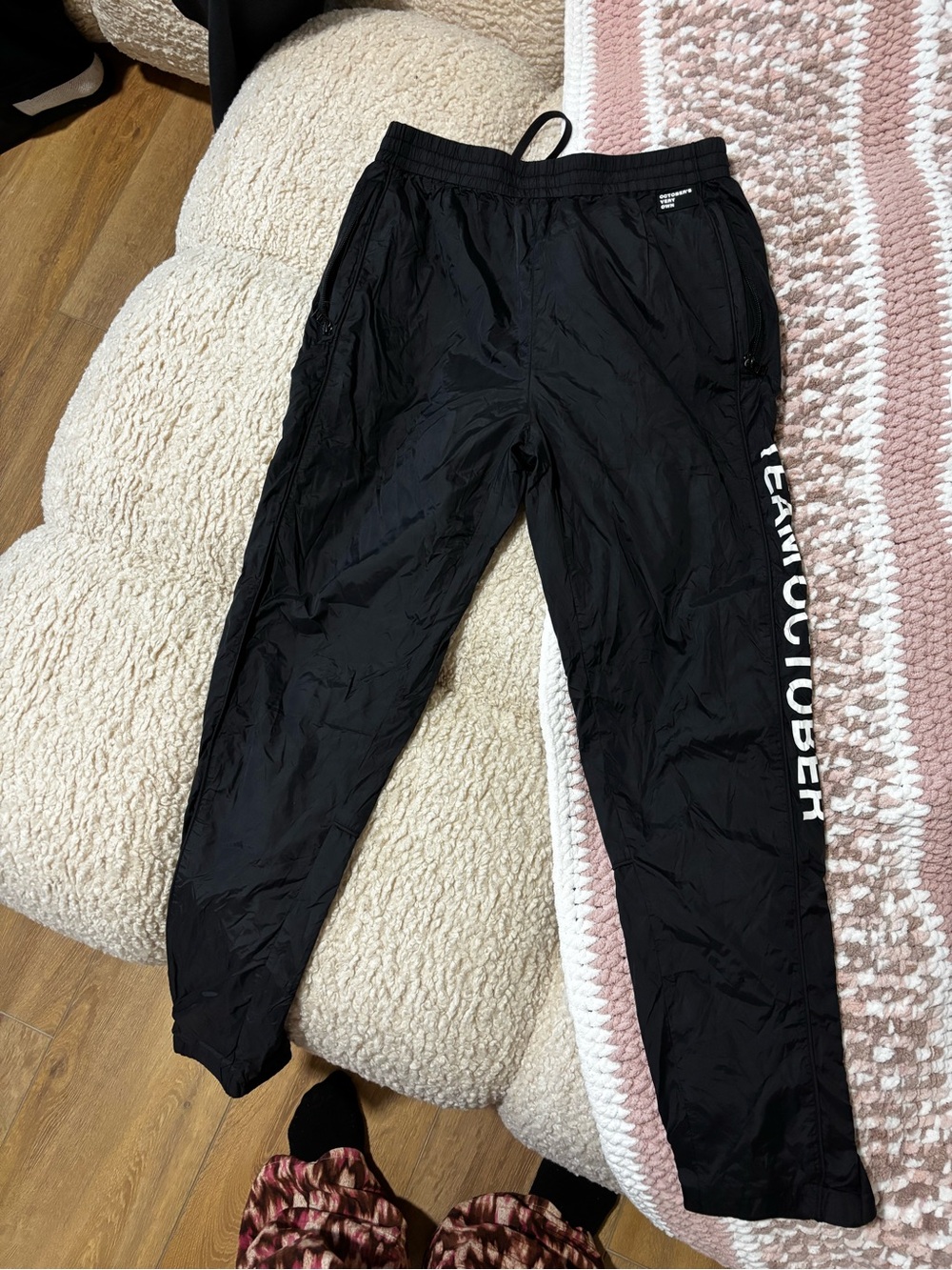 Octobers Very Own Black Windbreaker Track Pants